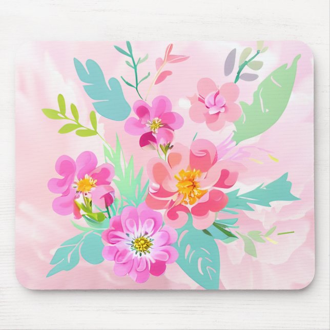 Colorful Floral Bouquet  Mouse Pad (Front)