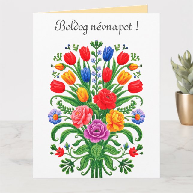 colorful floral  bouquet   - name day Card (Small Plant)