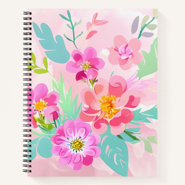 Colorful Floral Bouquet  Notebook (Front)