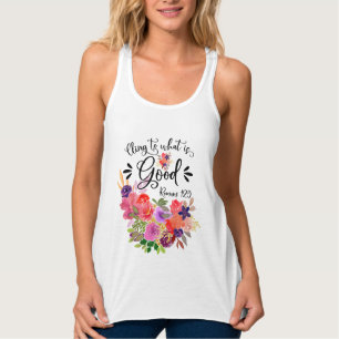 Colorful Floral Bouquet Romans 12:9 Tank Top