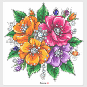 Colorful Floral Bouquet Sticker