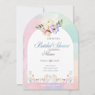 Colorful Floral Bridal Shower Invitation
