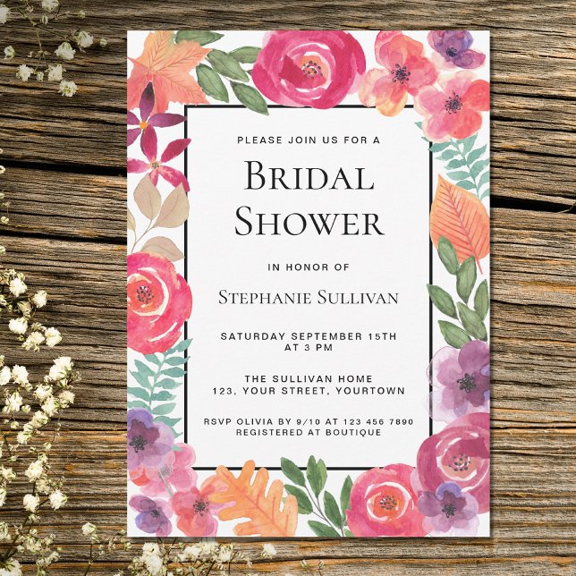 Colorful Floral Bridal Shower Invitation (Creator Uploaded)