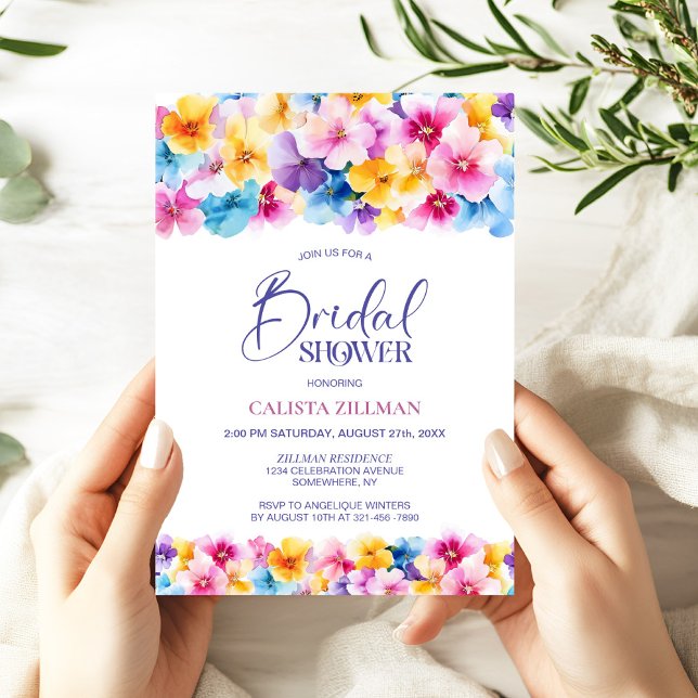Colorful Floral Bridal Shower Invitation (Creator Uploaded)