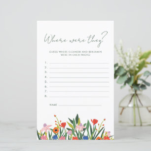 Colorful Floral Bridal Shower Where Were They Game