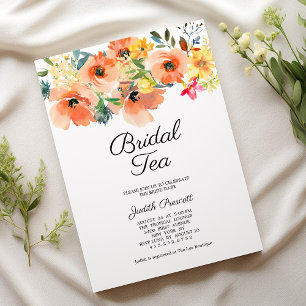 Colorful floral bridal tea party Bridal Shower Invitation