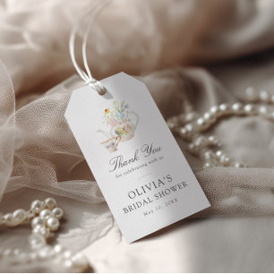 Colorful Floral Bridal Tea Party Gift Tags