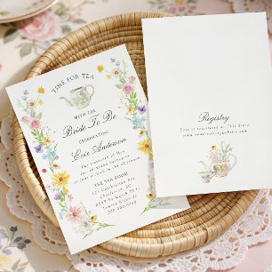 Colorful Floral Bridal Tea Party Invitation