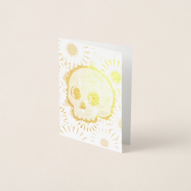 Colorful Floral Burst Skull Foil Card (Front)