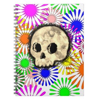 Colorful Floral Burst Skull Watercolor