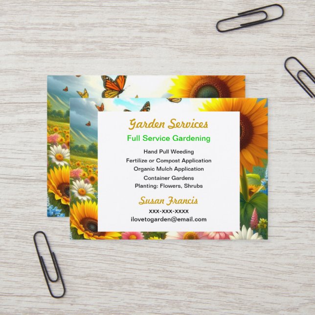 Colorful Floral  Business Card (Front/Back In Situ)