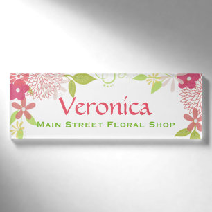 Colorful Floral Business Name Tag