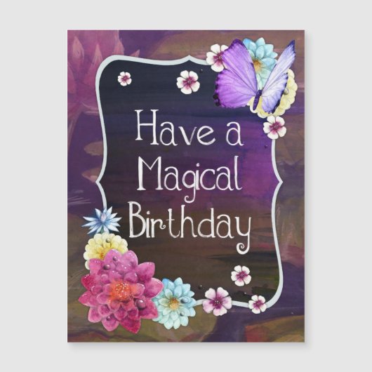 Colorful Floral Butterfly Have a Magical Birthday (Front)