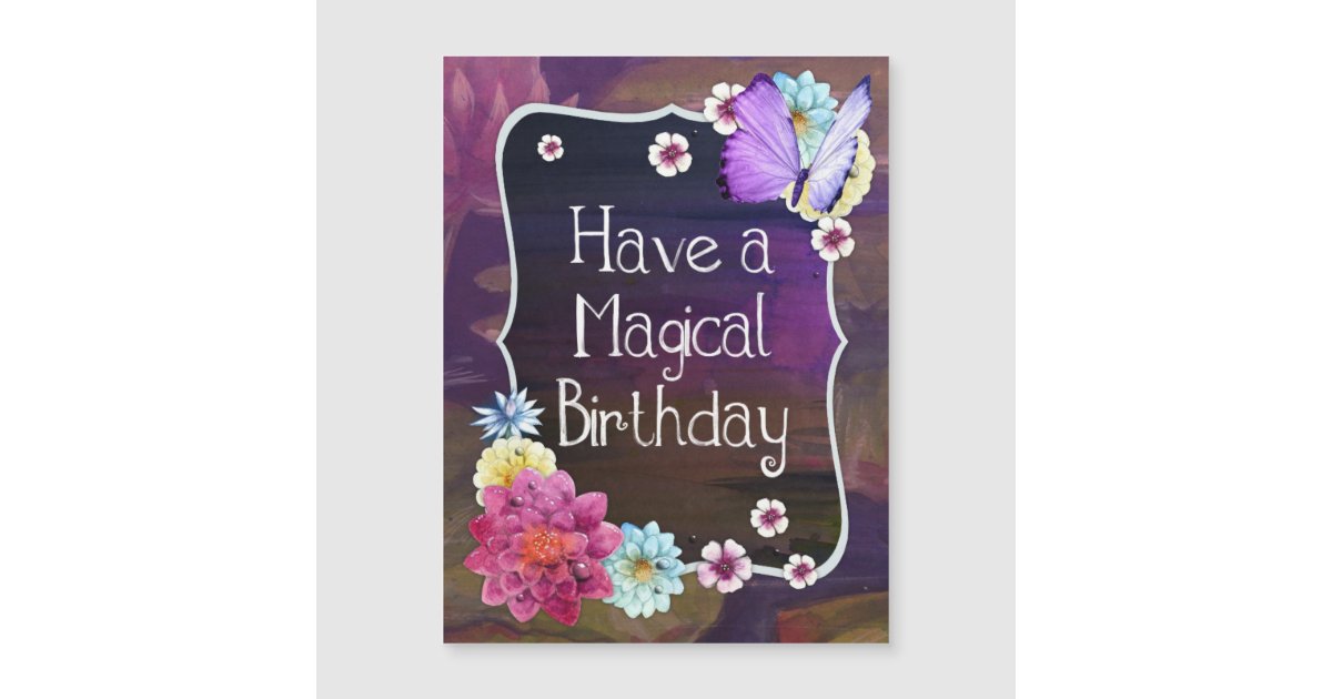 Colorful Floral Butterfly Have a Magical Birthday | Zazzle