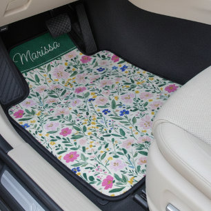 Colorful Floral Car Floor Mats