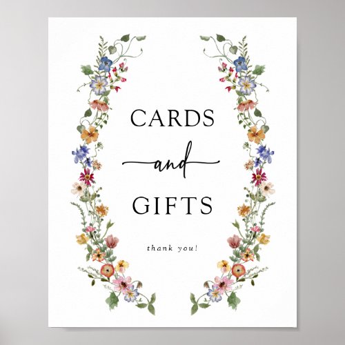 Colorful Floral Cards and Gifts Poster