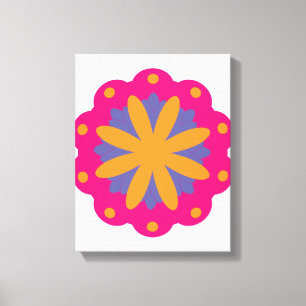 colorful floral circle shapes canvas print