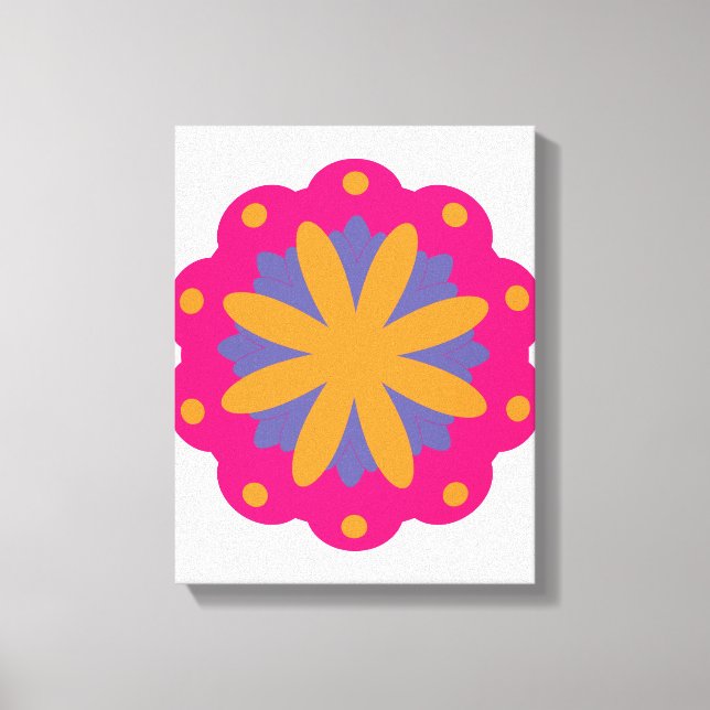 colorful floral circle shapes canvas print (Front)