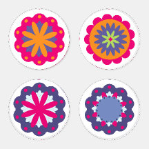 colorful floral circle shapes