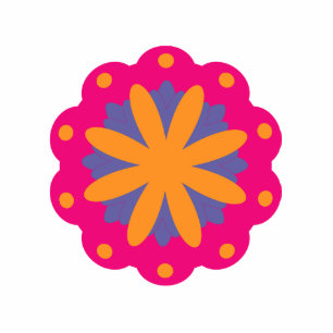 colorful floral circle shapes cutout
