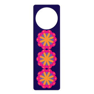 colorful floral circle shapes door hanger