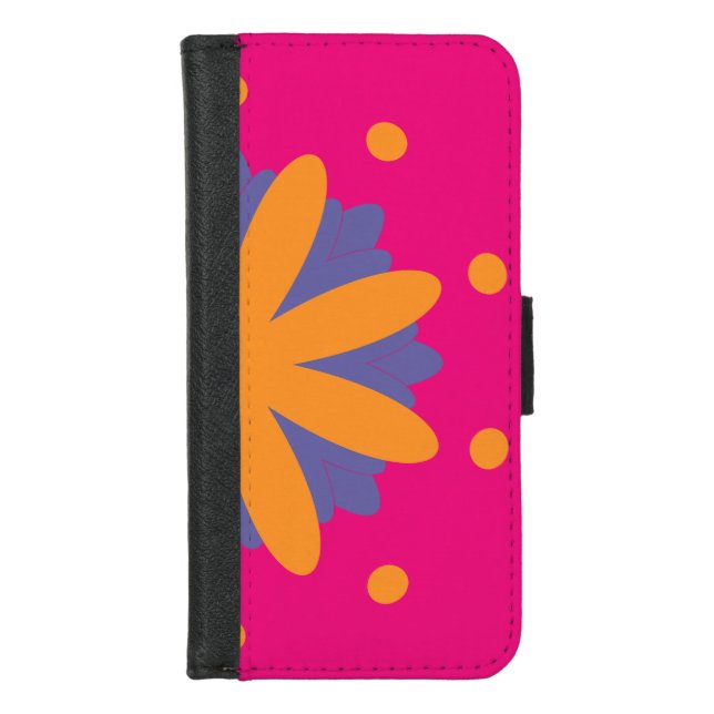 colorful floral circle shapes iPhone wallet case (Front)