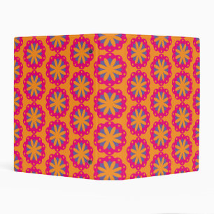 colorful floral circle shapes mini binder