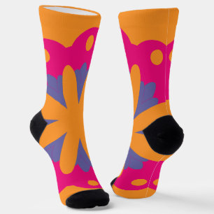 colorful floral circle shapes socks