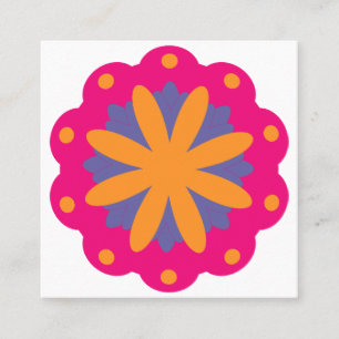 colorful floral circle shapes square business card