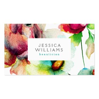 Colorful Floral Collage Watercolors Illustration