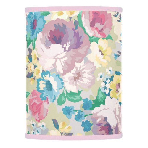 Colorful Floral Collage Watercolors Illustration Lamp Shade