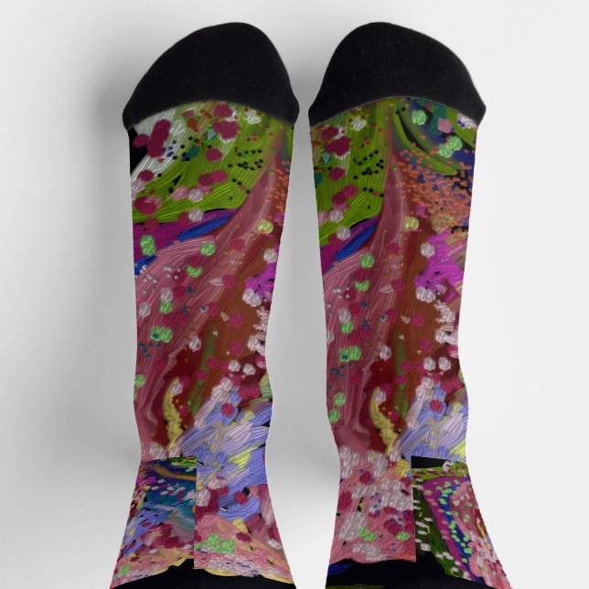 Colorful Floral Crew Socks (Top)