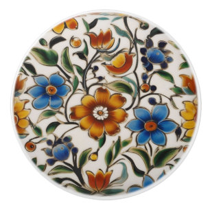 Colorful Floral Custom Ceramic Knob