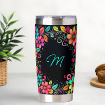 Colorful Floral Custom Monogram