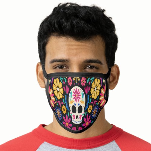 Colorful Floral Day Of The Dead Face Mask