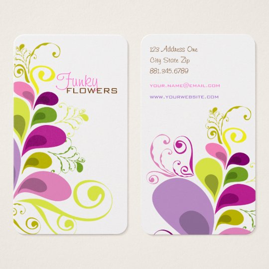 Colorful Floral Deco Leaves Nature Profile Card