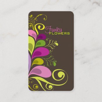 Colorful Floral Deco Leaves Nature Profile Card by fatfatin_design at Zazzle