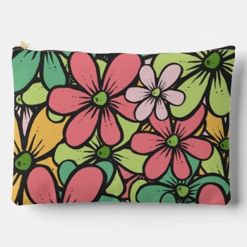 Colorful Floral Design Accessory Bag by SjasisDesignSpace at Zazzle