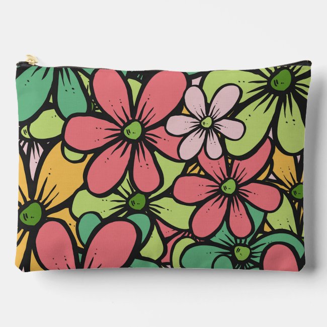 Colorful Floral Design Accessory Bag