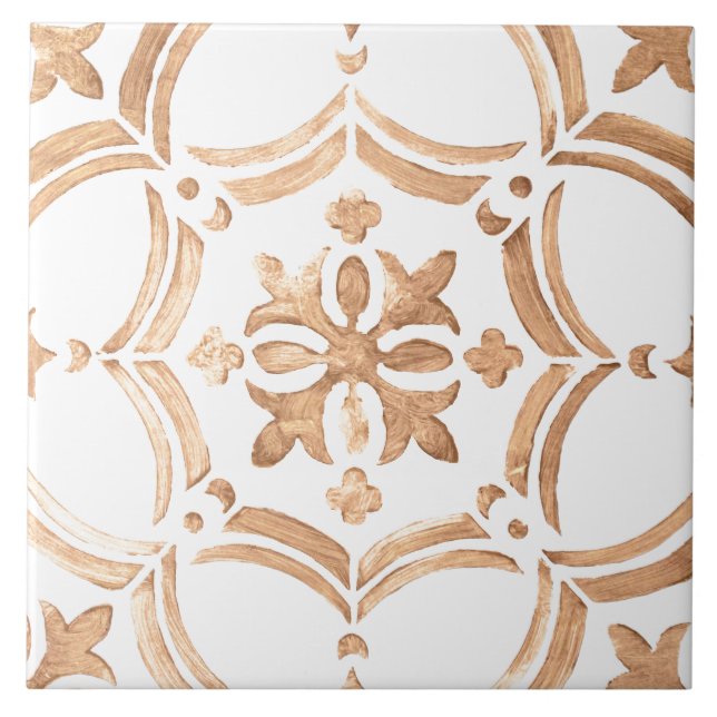 Colorful floral design ceramic tile (Front)