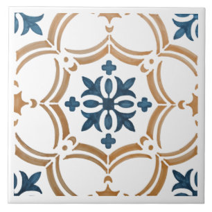 Colorful floral design ceramic tile
