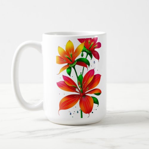 Colorful Floral design coffee mug 