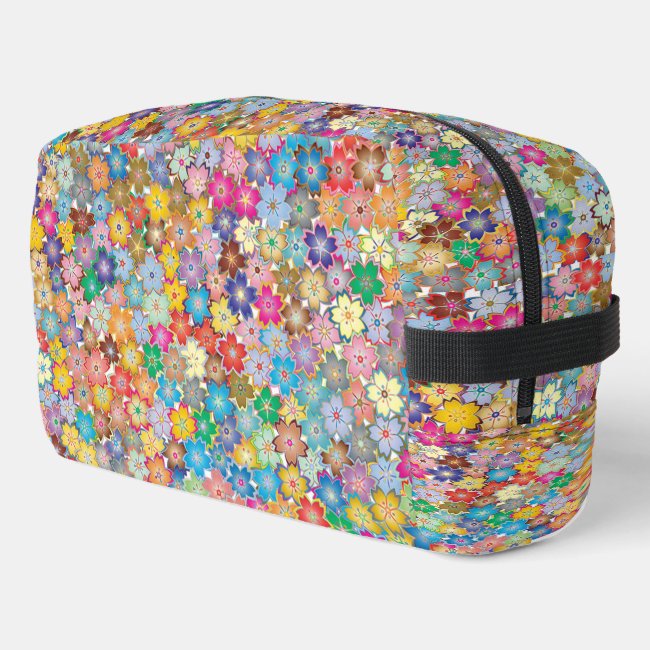 Colorful Floral Design Dopp Kit Bag
