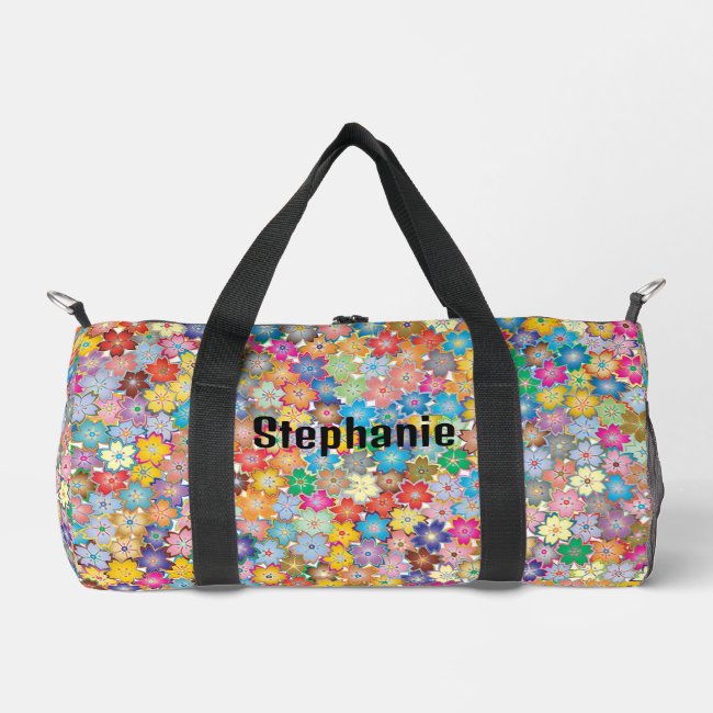 Colorful Floral Design Duffel Bag