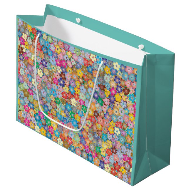 Colorful Floral Design Gift Bag