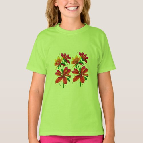 Colorful Floral design kids wear  T_Shirt