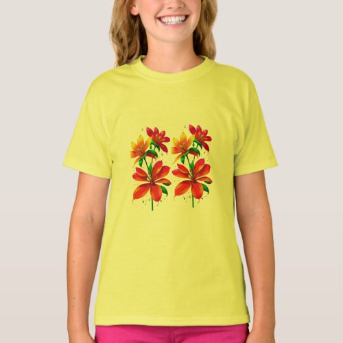 Colorful Floral design kids wear  T_Shirt