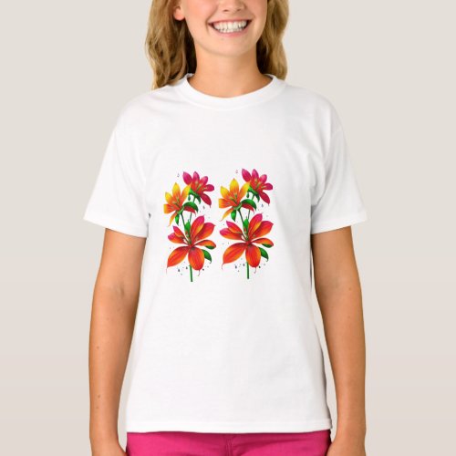 Colorful Floral design kids wear  T_Shirt