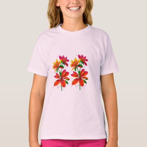 Colorful Floral design kids wear  T_Shirt