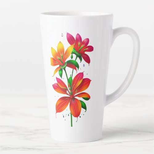 Colorful Floral design Latte mug 